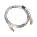 Lanberg CA-USBA-12CC-0030-TR USB кабель USB 2.0 3 m USB B Прозрачный Lanberg CA-USBA-12CC-0030-TR USB кабель USB 2.0 3 m USB B Прозрачный