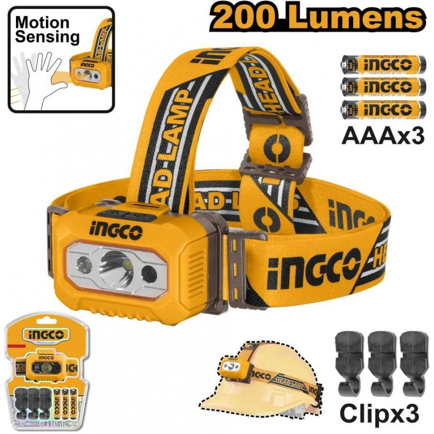 Ingco HHL013AAA8 LED headlamp for 3x AAA, 3xclip – 2