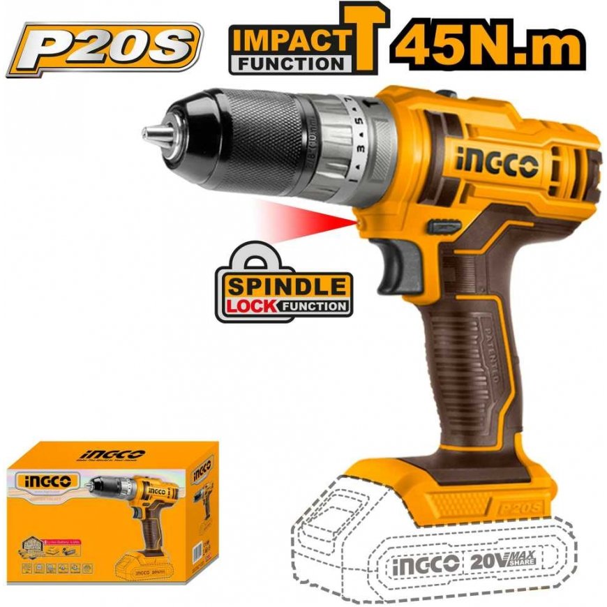 Ingco CIDLI201455 Cordless impact wrench without battery and charger – 3