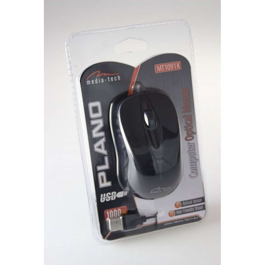 Media-Tech PLANO kompiuterio pelė Biuras Abiems rankoms USB A tipo Optinis 800 DPI – 3