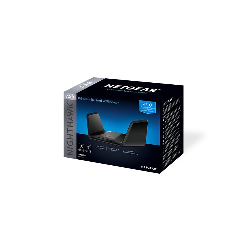 NETGEAR Nighthawk Tri-Band AX8 8-Stream AX6600 WiFi 6 Router (RAX70) wireless router – 5