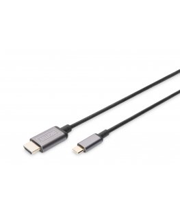 Digitus DA-70821 video kabeļu aksesuārs 1,8 m USB Veids-C HDMI Type A (Standard) Pelēks