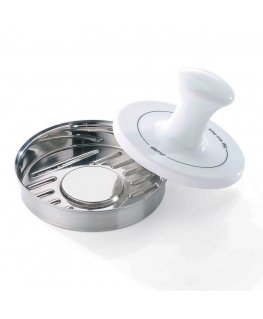 GEFU SPARK hamburgeru pagatavošanas prese Nerūsējošs tērauds, Balts Porcelāns, Nerūsējošs tērauds