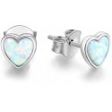 Beneto Silver earrings heart with opal crystals AGUP1185 Beneto Silver earrings heart with opal crystals AGUP1185
