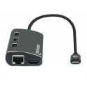 Manhattan 152440 knyginių kompiuterių dokas / jungčių replikatorius C tipo USB Juoda