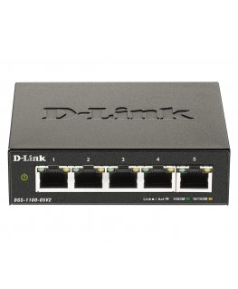 D-Link DGS-1100-05V2 tīkla pārslēgs Vadīts L2 Gigabit Ethernet (10/100/1000) Melns