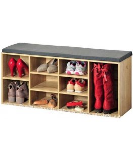 Kesper Shoe rack with seat, kitchen cabinet made of wood