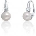 Jwl Luxury Pearls Charming silver earrings with real white pearl JL0673 Jwl Luxury Pearls Charming silver earrings with real white pearl JL0673