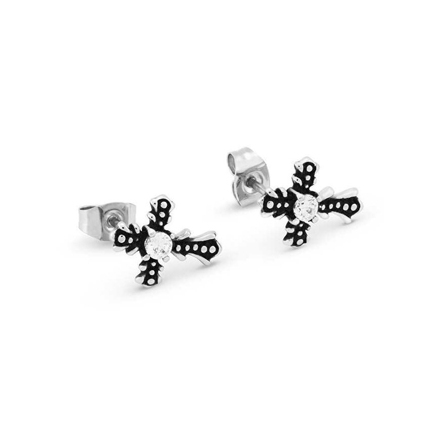 Troli Design Men's Cross Earrings KS-145