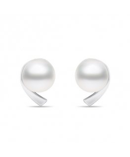 Brilio Silver Brilio Sidabrinis Minimalist sidabrinis auskarai su tikrais perlais EA595W