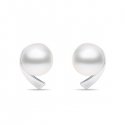 Brilio Silver Brilio Sidabrinis Minimalist sidabrinis auskarai su tikrais perlais EA595W