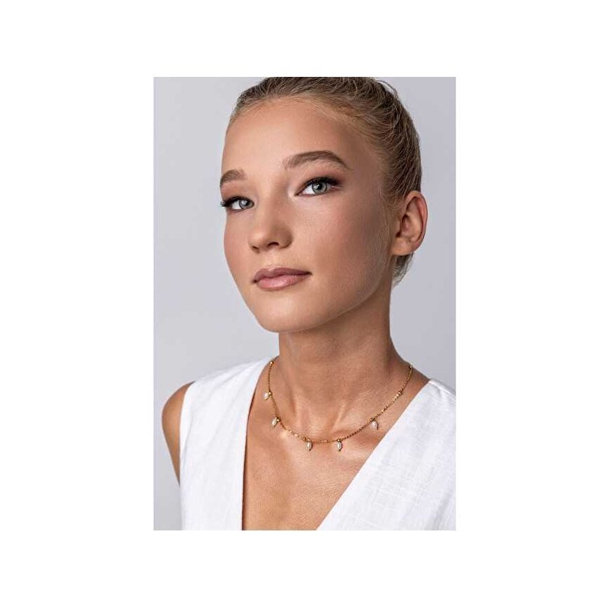 Emily Westwood Moteriški paauksuoti Shiloh sintetinių perlų karoliai EWN24015G – 2