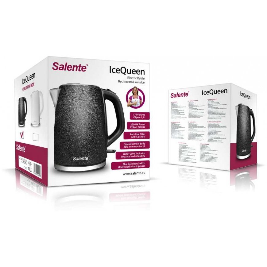 EVOLVEO Salente IceQueen, vedenkeitin 1,7 l, ruostumaton teräs, musta – 3