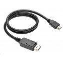 C-TECH DisplayPort/HDMI-kaapeli, 1 m, musta C-TECH DisplayPort/HDMI-kaapeli, 1 m, musta