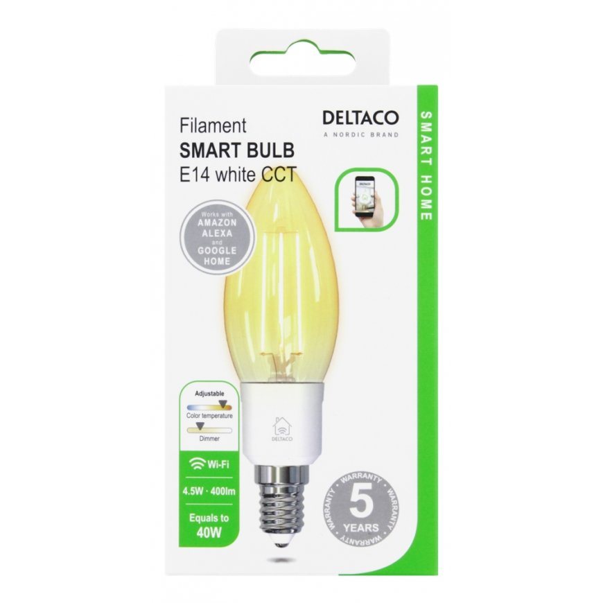 Deltaco SH-LFE14C35 älyvalaistus Älylamppu Wi-Fi 4,5 W – 2