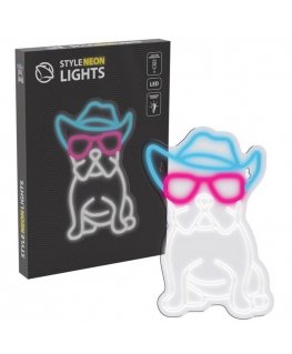 Manta SNL114MT Style Neon Lights Bulldog Dog With Glasses