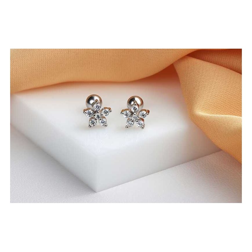 Brilio Silver Delicate hopeiset korvakorut kirkkailla zirkoneilla EA1092W – 3