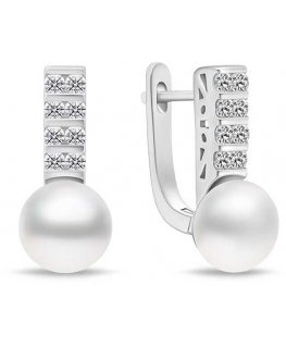 Brilio Silver Brilio Silver Unique silver earrings with pearls and zircons EA941W