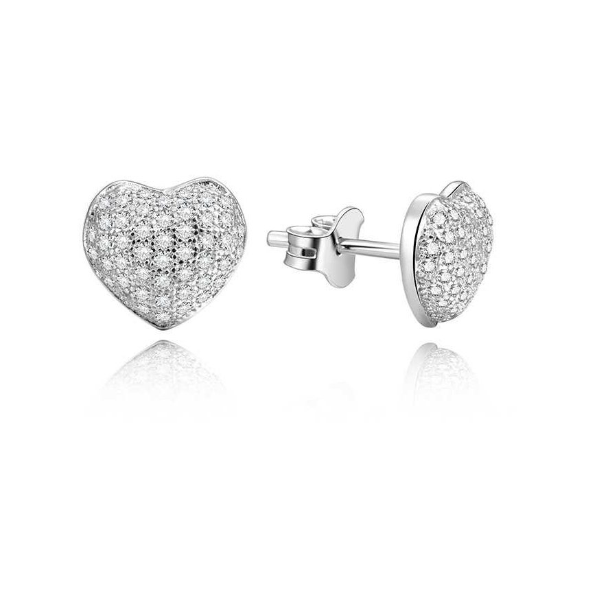 Beneto Bennett Silver Heart Earrings AGUP153