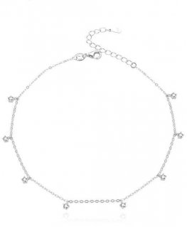 Beneto Beautiful silver anklet with zircons AGN33