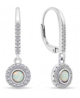 Brilio Silver Decent silver earrings with opals EA1167W