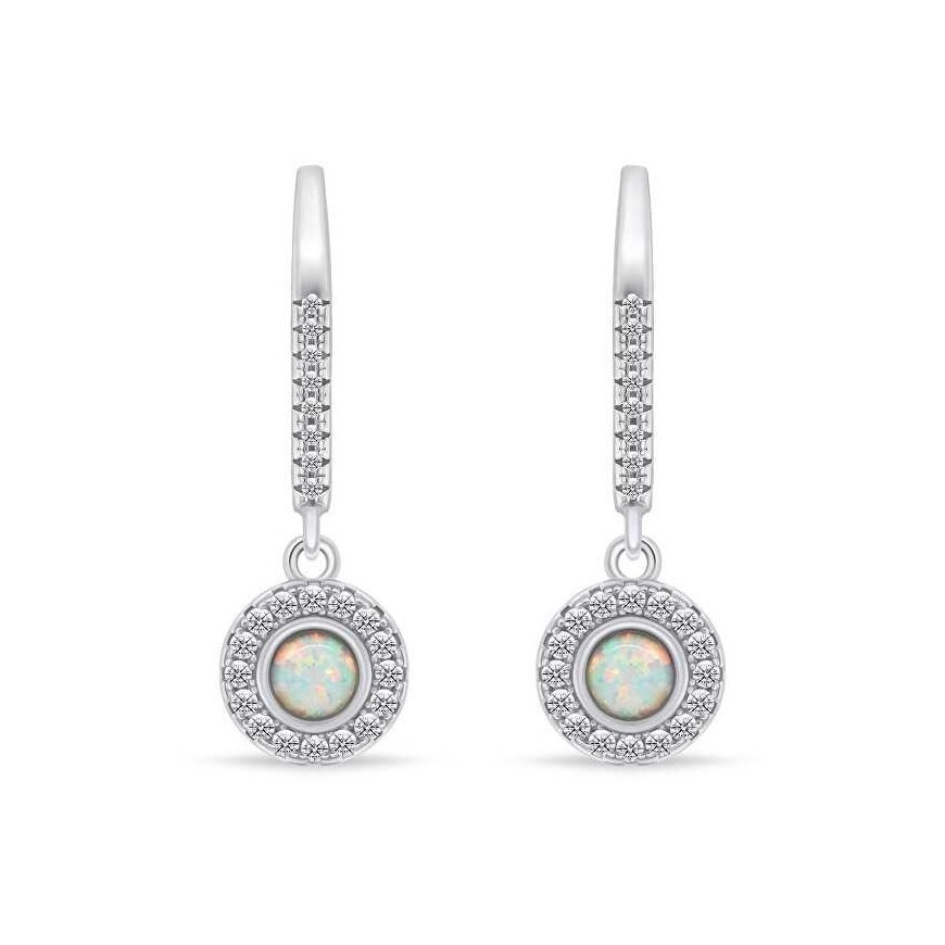 Brilio Silver Decent silver earrings with opals EA1167W – 5