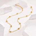 Troli Gold-plated necklace with sparkling zircons
