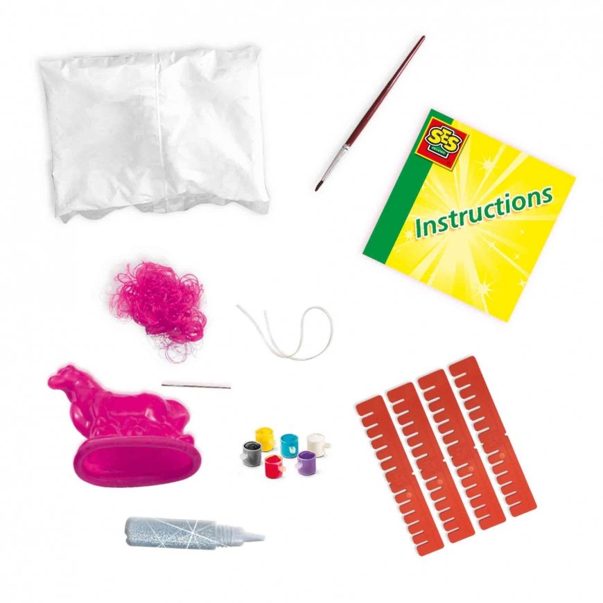 SES Creative Children's Glitter Hair Horses Casting and Painting Set – 2