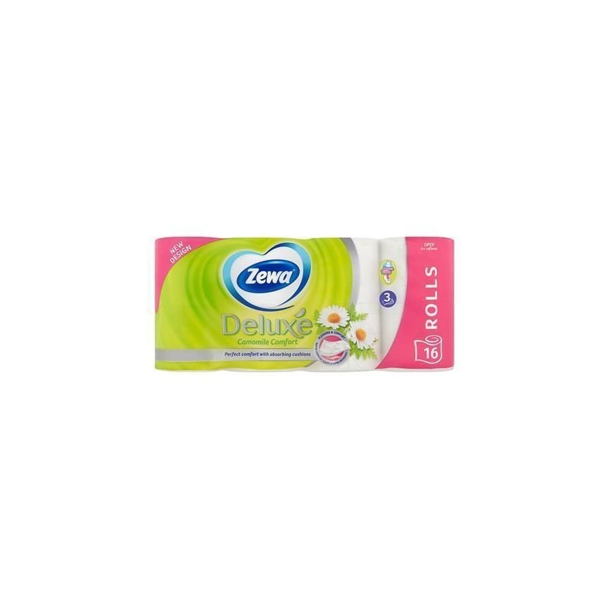 ZEWA Toilet paper, 3-ply, 16 rolls, "Deluxe", chamomile
