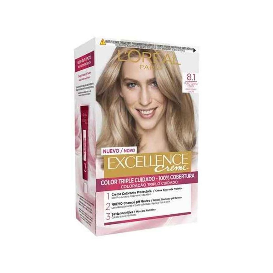 Pitkäkestoinen hiusväri Excellence L'Oreal Make Up Soft Ash Blonde nro 8.1