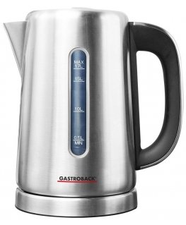Gastroback Design Express электрический чайник 1,7 L 3000 W Черный, Нержавеющая сталь