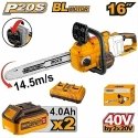 Grandininis pjūklas Ingco CGSLI401682 cordless chainsaw incl. battery 2pcs and charger Grandininis pjūklas Ingco CGSLI401682 cordless chainsaw incl. battery 2pcs and charger