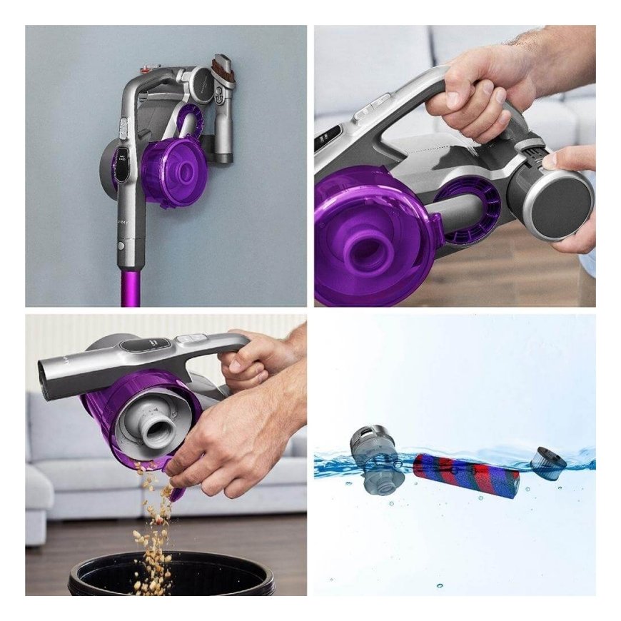 JIMMY JV85 Pro “Divi vienā” bezvadu putekļusūcējs Baterija Sauss HEPA Bezmaisa 600 W Pelēks, Violets – 5