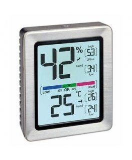 TFA 30.5047.54 - Digital thermometer/humidity meter EXACTO - sidabrinis