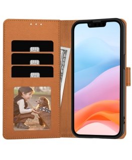 Tech-Protect Wallet iPhone 16E saddle brown