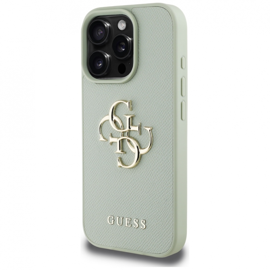 Case Guess Grained Big 4G Logo Small Classic Logo for iPhone 16 Pro green – 3