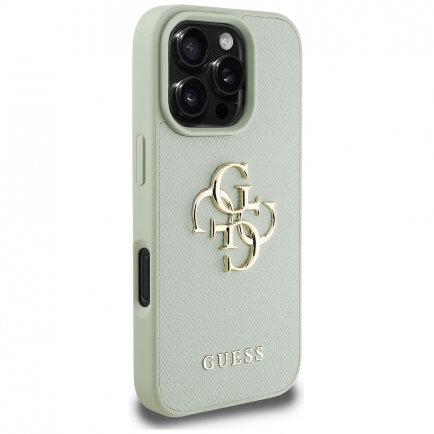 Dėklas Guess Grained Big 4G Logo Small Classic Logo do iPhone 16 Pro žalia – 5
