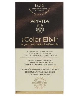 Pysyvä hiusväri Apivita MY COLOR ELIXIR, 6.35 Dark Blonde Gold Mahogany