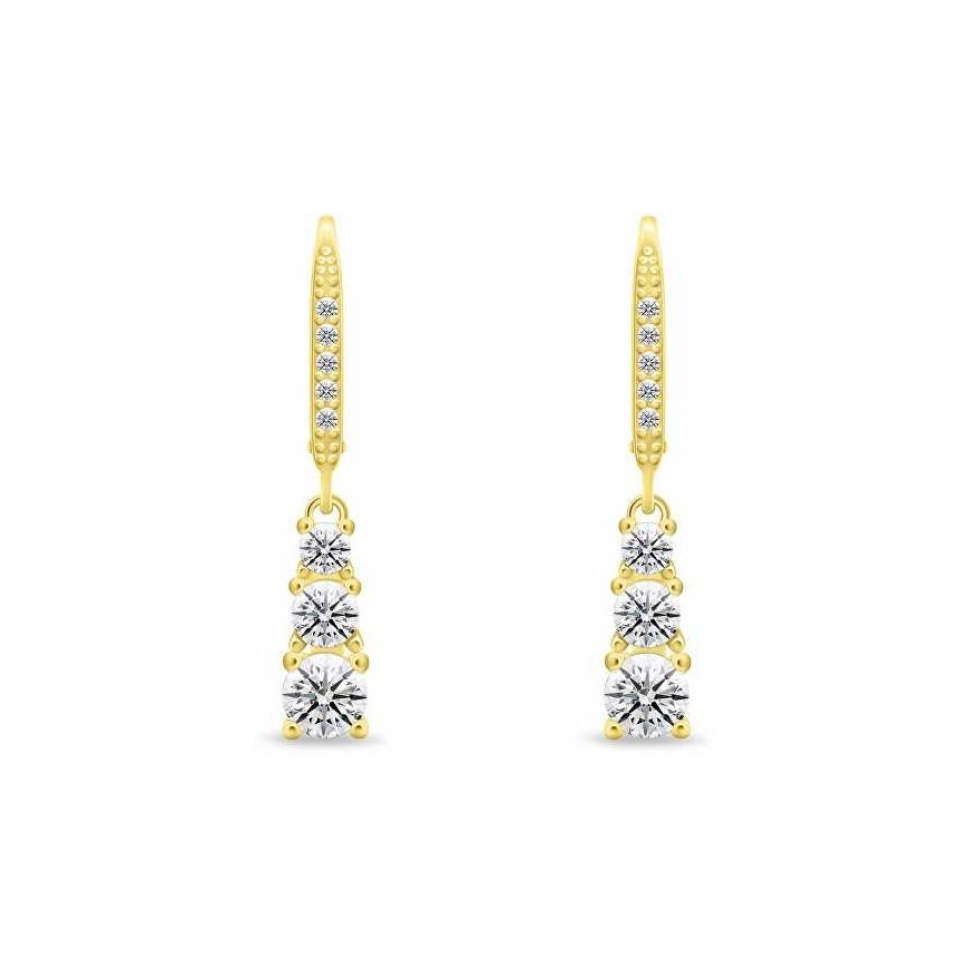 Brilio Silver Luxurious gold-plated earrings with clear zircons EA1012Y – 2