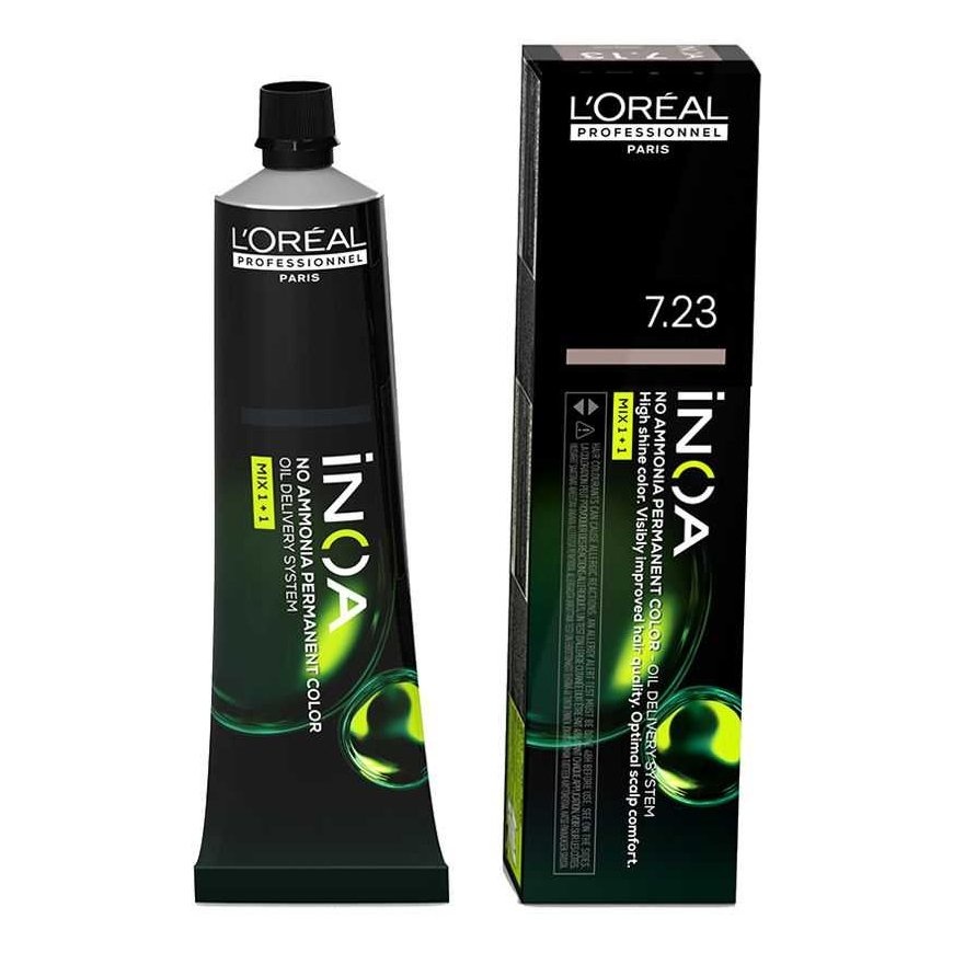 Professional hair dye "L'oreal Professionnel Inoa No Ammonia Permanent Color 7.23 60g" – 2