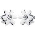 Troli Small flower motif earrings with crystals Troli Small flower motif earrings with crystals