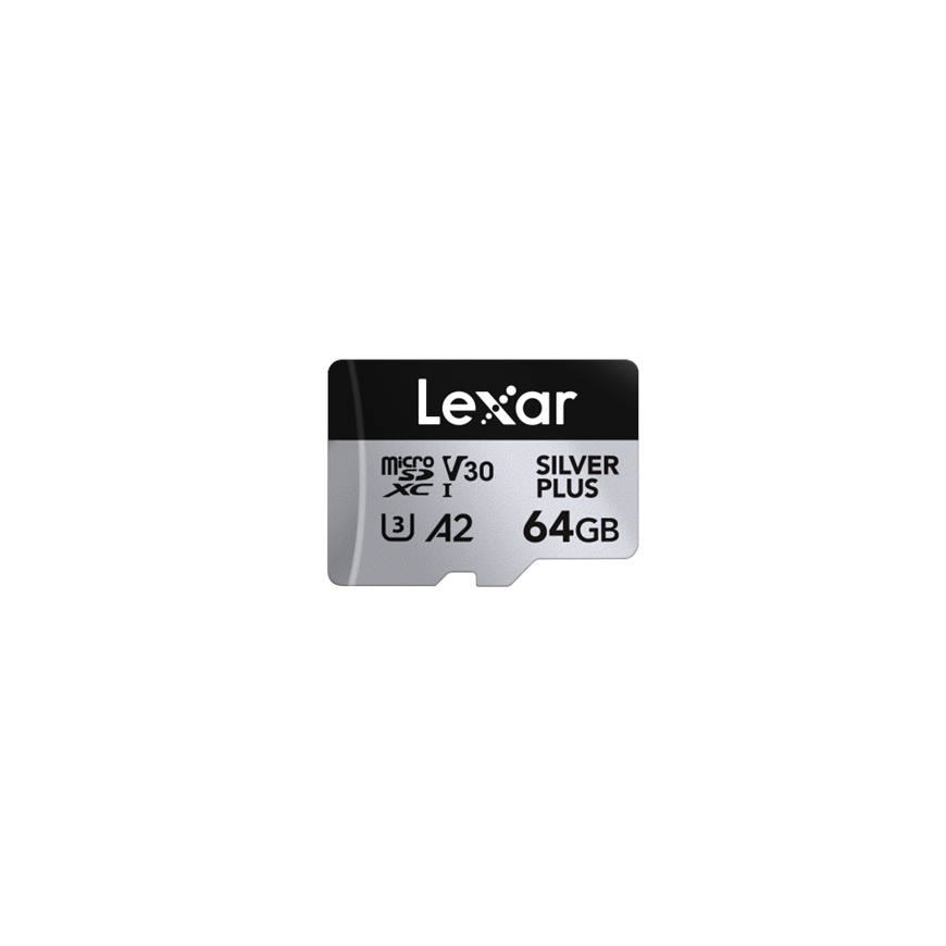 Lexar Professional Sidabrinis PLUS Micro SDXC UHS-I Card 64 GB – 2