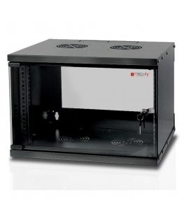 Techly I-CASE EL-1006B32 телекоммуникационная стойка 6U Монтируемая на стену стойка Черный