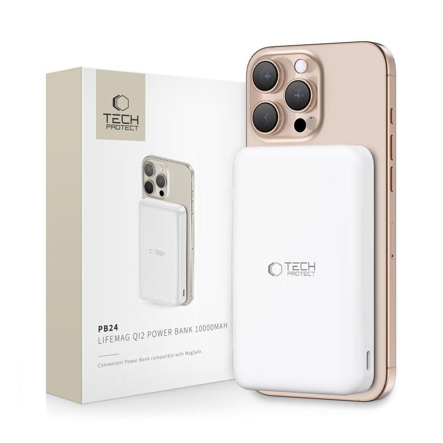 TECH-PROTECT PB24 LIFEMAG QI2 MAGSAFE POWER BANK 10000MAH WHITE – 2