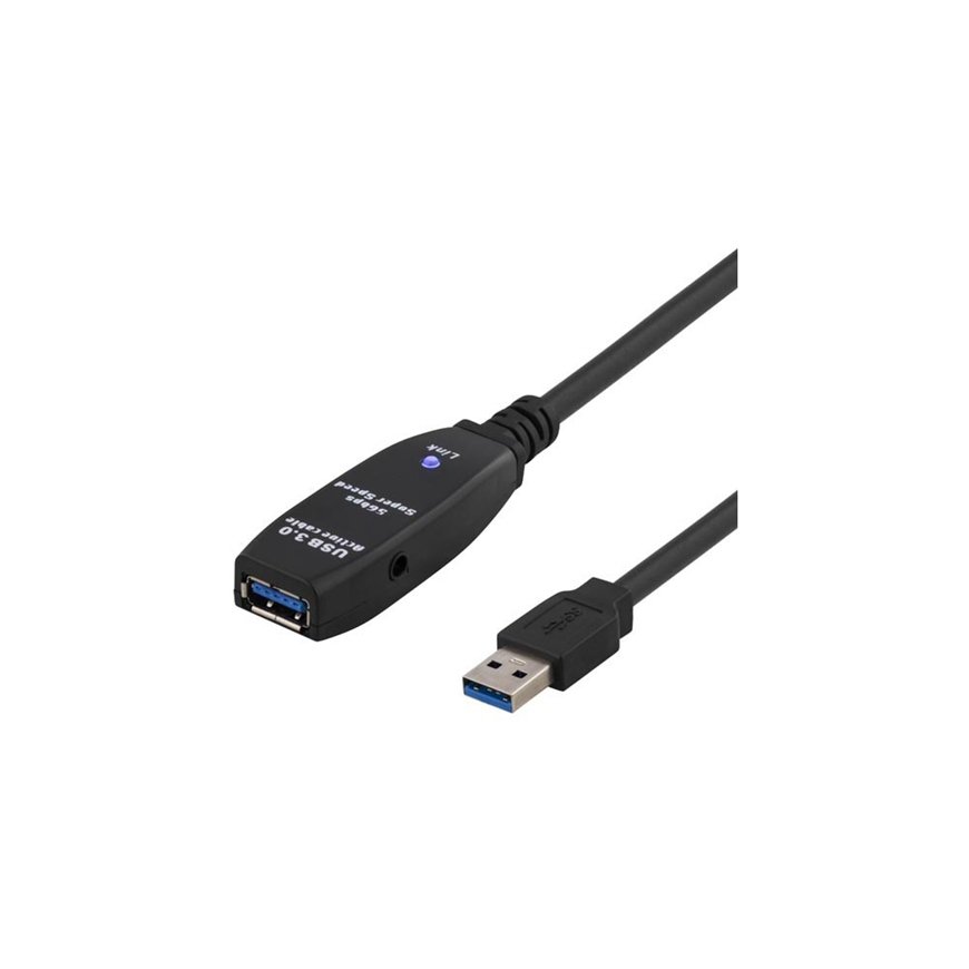 Deltaco USB3-1004 USB kabelis USB 3.2 Gen 1 (3.1 Gen 1) 7 m USB A Melns