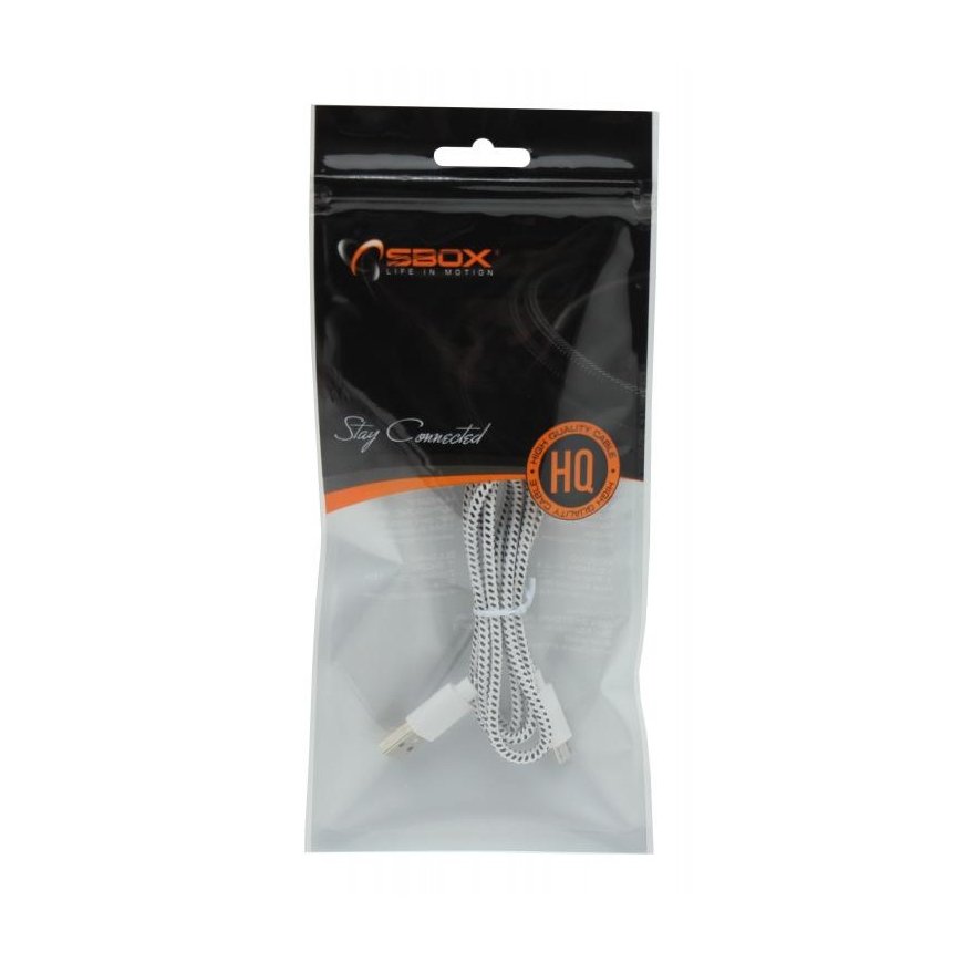 SBOX USB-1031W USB-kaabel USB 2.0 1 m USB A Micro-USB A Valge – 3