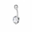 Troli Steel navel piercing with clear crystal Troli Steel navel piercing with clear crystal