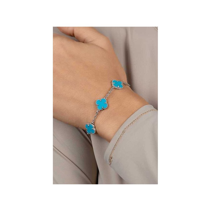 Brilio Silver Women's silver bracelet with quatrefoils BRC191WTQ – 2