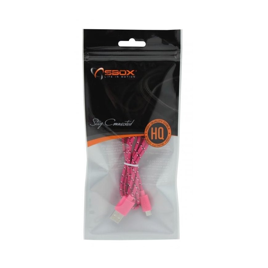 SBOX USB-1031P USB-kaabel USB 2.0 1 m USB A Micro-USB A Roosa – 3