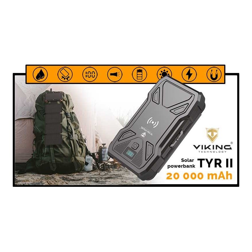 Viking Technology Viking aurinkoenergiapankki TYR II 20000 mAh, langaton lataus – 2